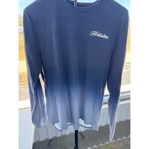 3 for $9 Hollister Blue Ombre Long Sleeve Tee Womens L 100% Cotton